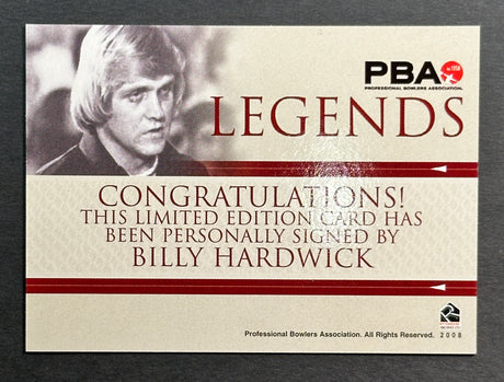 Billy Hardwick 2008 Rittenhouse PBA Legends Autograph Bowling Card