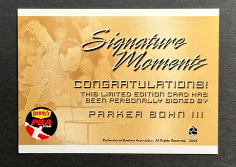 Parker Bohn 2007 Rittenhouse Signature Moments PBA Autograph Bowling Card