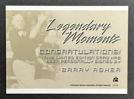 Barry Asher 2007 Rittenhouse Signature Moments PBA Autograph Bowling Card
