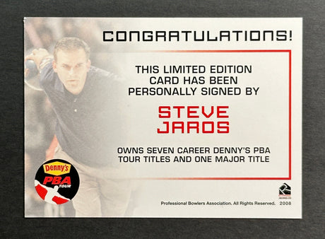 Steve Jaros 2007 Rittenhouse PBA Autograph Bowling Card