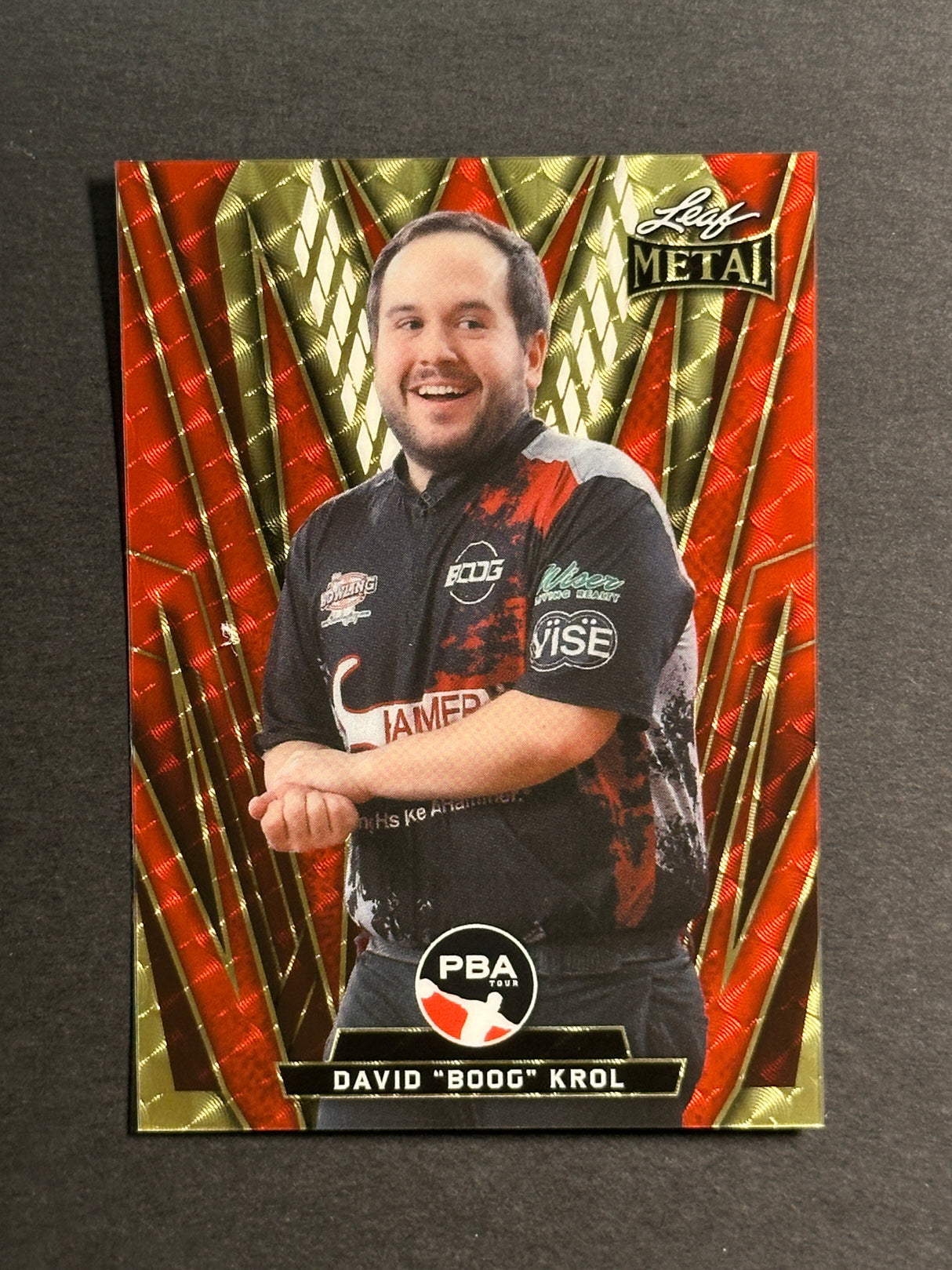 2024 Leaf Metal PBA Trading Card Boog Krol 1/1 Proof Gold Vinyl
