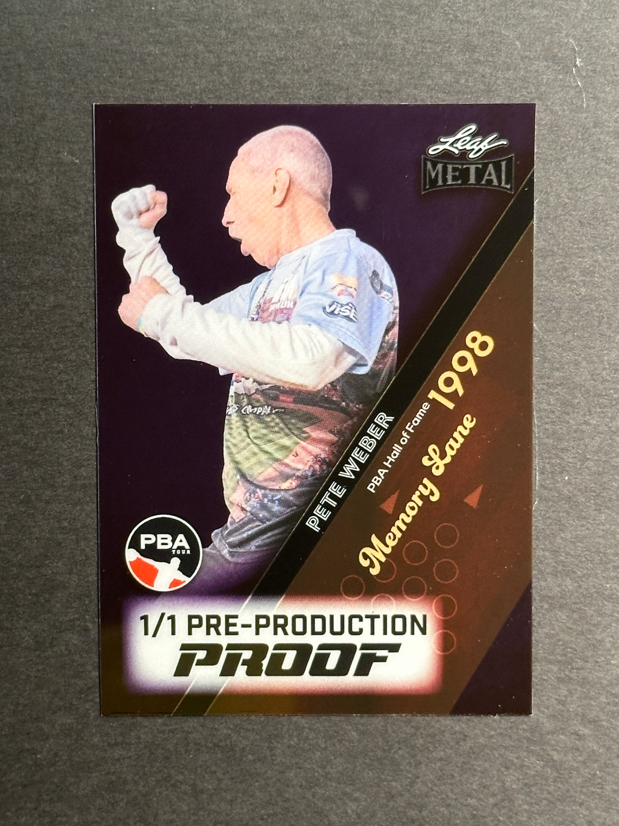 2024 Leaf Metal PBA Trading Card Pete Weber HOF Memory Lane 1/1 Proof