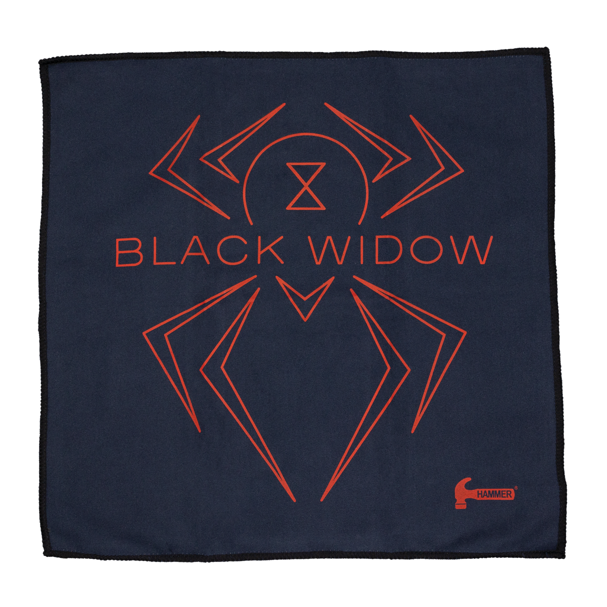 Hammer Black Widow Microsuede Towel Easily absorbs oil from the ball surface  Cleans ball surface effortlessly  Can be used with liquid cleaners or polishes Recommended use after each shot  Washable Size: 14" x 14" (35.5 cm x 35.5 cm)