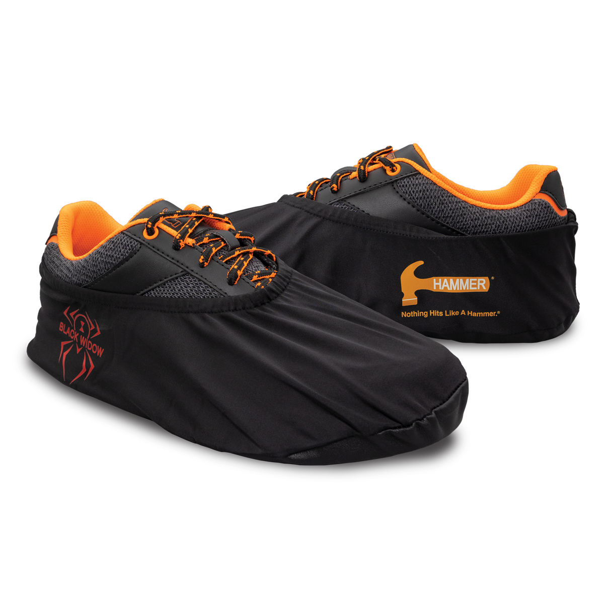Hammer Black Widow Shoe Cover FEATURES AND BENEFITS Protects bowling shoes from the elements Easy to put on and take off Stores easily Contains: One Pair MEN'S SIZES Small = Size 7Medium = Size 7Large = Sizes 8 to 13X-Large = Sizes 8 to 13 WOMEN'S SIZES Small = Sizes 6 to 9Medium = Sizes 6 to 9Large = Sizes 10 and 11X-Large = Sizes 10 and 11