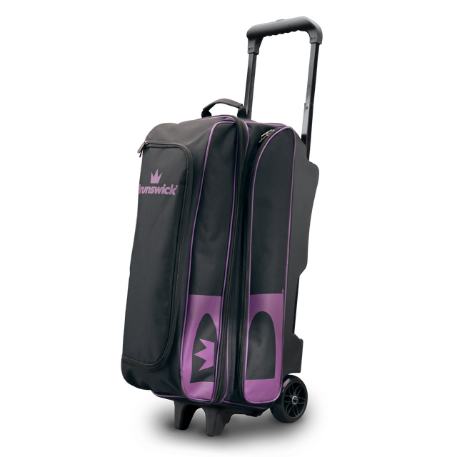 Brunswick Blitz 3 Ball Triple Roller Black/Purple Bowling Bag travel suitcase league tournament play sale discount coupon online pba tour