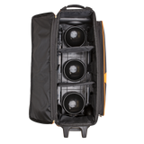 Brunswick Blitz 3 Ball Triple Roller Black/Orange Bowling Bag travel suitcase league tournament play sale discount coupon online pba tour