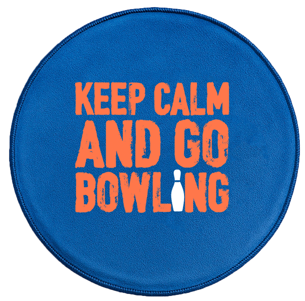 Keep Calm and Go Bowling! Premium Disk Shammy Blue