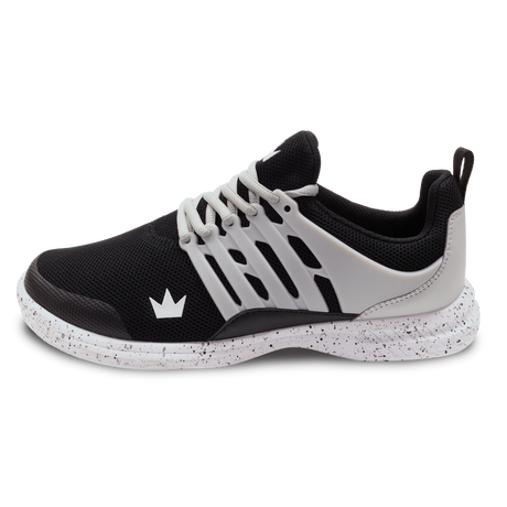 Brunswick Avalanche Black/Grey Men's Bowling Shoes * Athletic mesh uppers * Exterior advanced support lacing system * Pure Slide microfiber Slide Soles on both shoes * Foam-padded collar and tongue * Extra-light EVA outsole * Raised rubber heel for a controlled slide *  * 
