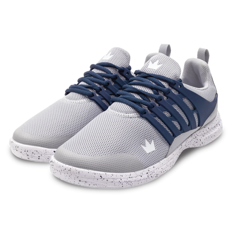 Brunswick Avalanche Grey/Navy Bowling Shoes * Athletic mesh uppers * Exterior advanced support lacing system * Pure Slide microfiber Slide Soles on both shoes * Foam-padded collar and tongue * Extra-light EVA outsole * Raised rubber heel for a controlled slide *  * 