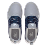 Brunswick Avalanche Grey/Navy Bowling Shoes * Athletic mesh uppers * Exterior advanced support lacing system * Pure Slide microfiber Slide Soles on both shoes * Foam-padded collar and tongue * Extra-light EVA outsole * Raised rubber heel for a controlled slide *  * 