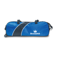Brunswick Edge 3 Ball Triple Tote Roller Blue Without Pouch Bowling Bag travel suitcase league tournament play sale discount coupon online pba tour