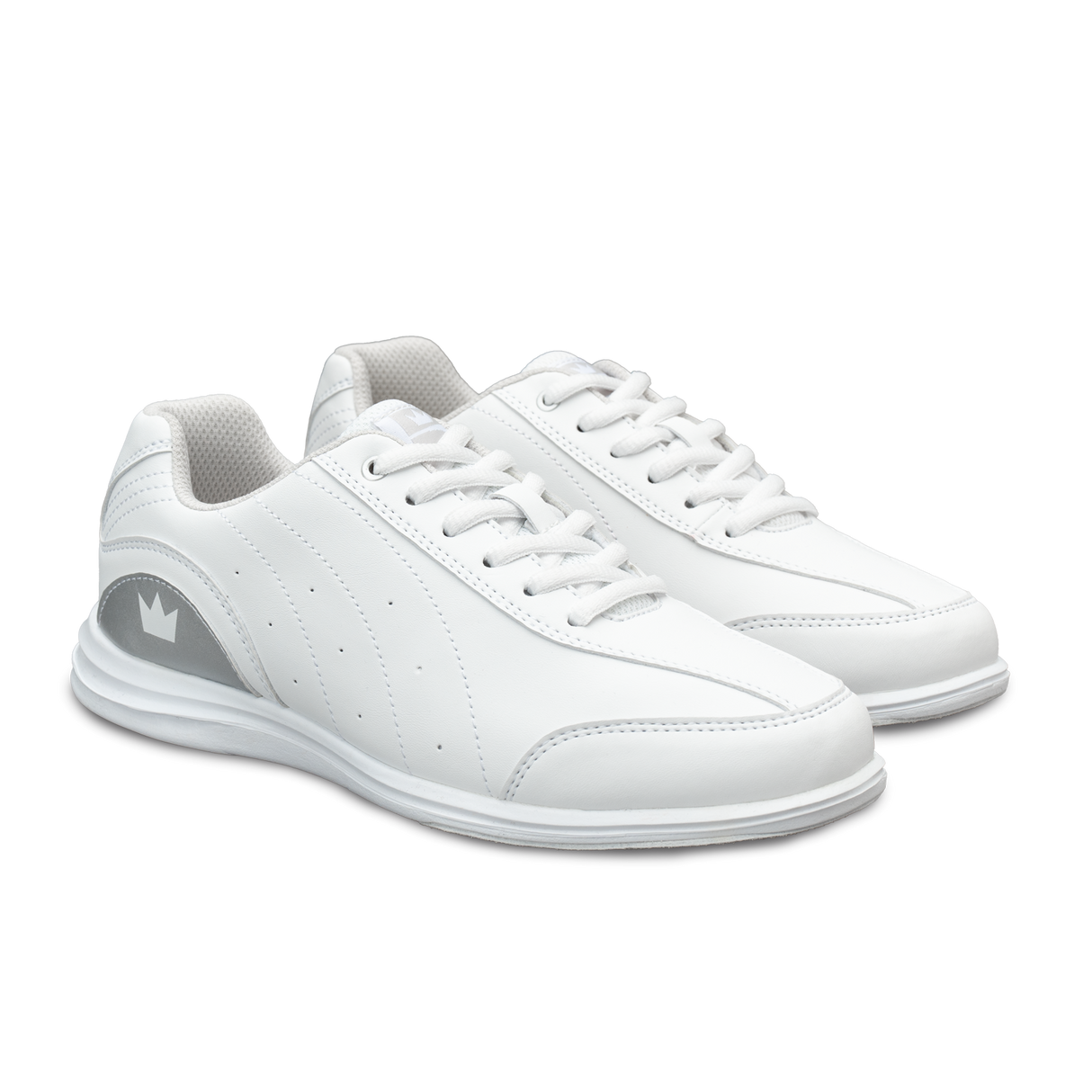 Brunswick Mystic Women's Bowling Shoes White/Silver * Performance synthetic uppers * Extremely comfortable * Light rubber outsoles * Pure slide microfiber slide soles on both shoes * Foam padded collar and tongue * Superior slide immediately *  * 