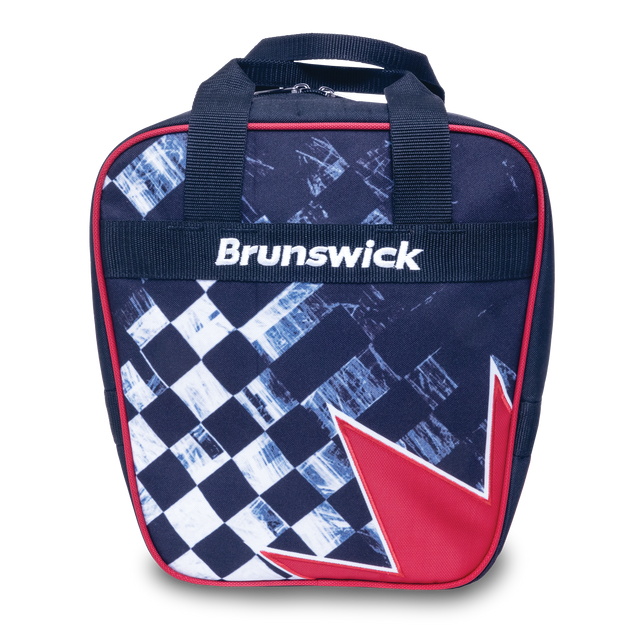 Brunswick Spark 1 Ball Single Tote Checkered Flag Bowling Bag travel suitcase league tournament play sale discount coupon online pba tour