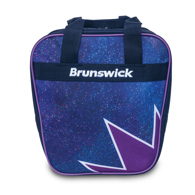 Brunswick Spark 1 Ball Single Tote Deep Space blue and purple Bowling Bag travel suitcase league tournament play sale discount coupon online pba tour