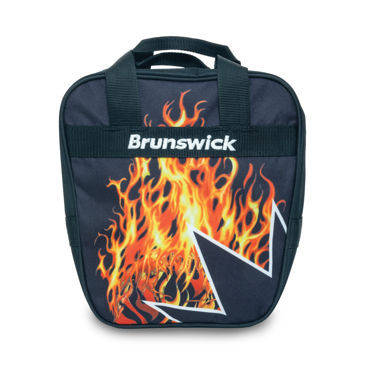 Brunswick Spark 1 Ball Single Tote Flames Black and orange fire Bowling Bag travel suitcase league tournament play sale discount coupon online pba tour