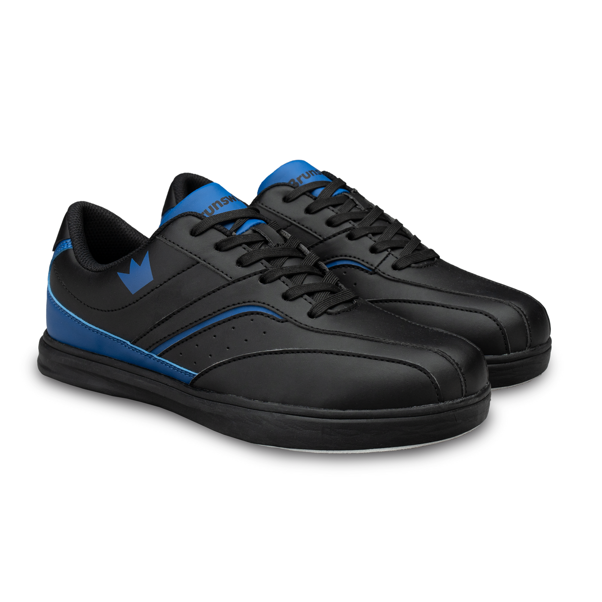 Brunswick Vapor Black/Royal Bowling Shoes * Performance synthetic uppers * Foam padded collar and tongue * Extra-light molded EVA outsole * Pure slide microfiber slide soles on both shoes * Superior slide immediately *  * 