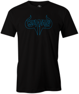 Blizzard Buffalo by Swag Bowling. Swag Bowling Classic Logo T-shirt. This shirt is perfect for bowling practice, leagues or weekend tournaments. Men's T-Shirt, bowling ball, tee, tee shirt, tee-shirt, t shirt, t-shirt, tees, league, tournament shirt, PBA, PWBA, USBC. Charcoal, Black, Purple, Red