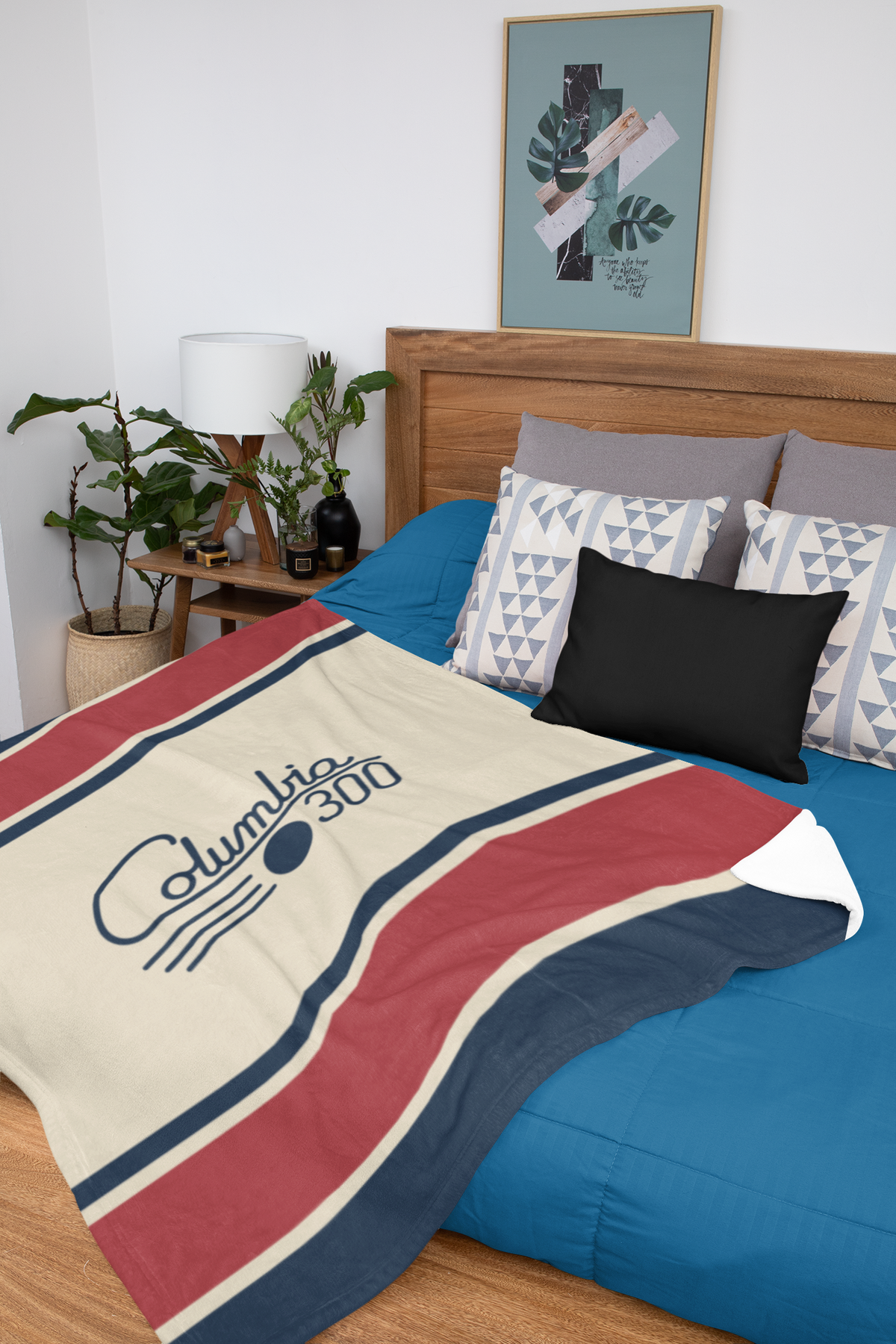 Columbia 300 Vintage Retro Logo 50" x 60" Plush Blanket