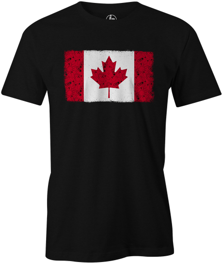 Canada Bowling! Enjoy this unique bowling themed Canadian flag. This is the perfect gift for any canadian that loves to bowl! Support team Canada. Team shirt. T-shirt, tee-shirt, tshirt. League bowling t-shirt. National team. Novelty. Flag. Pride.