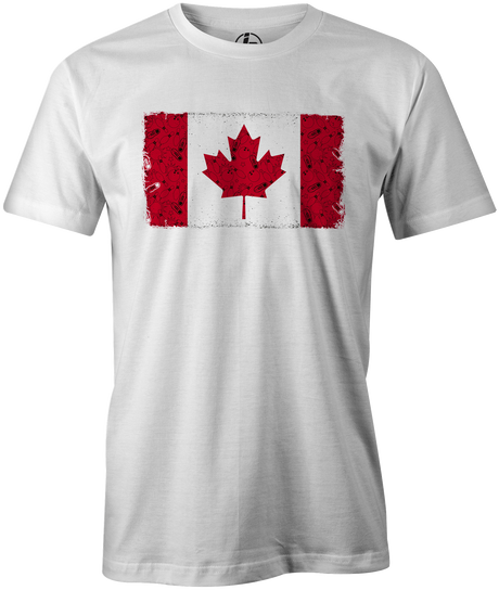 Canada Bowling! Enjoy this unique bowling themed Canadian flag. This is the perfect gift for any canadian that loves to bowl! Support team Canada. Team shirt. T-shirt, tee-shirt, tshirt. League bowling t-shirt. National team. Novelty. Flag. Pride.