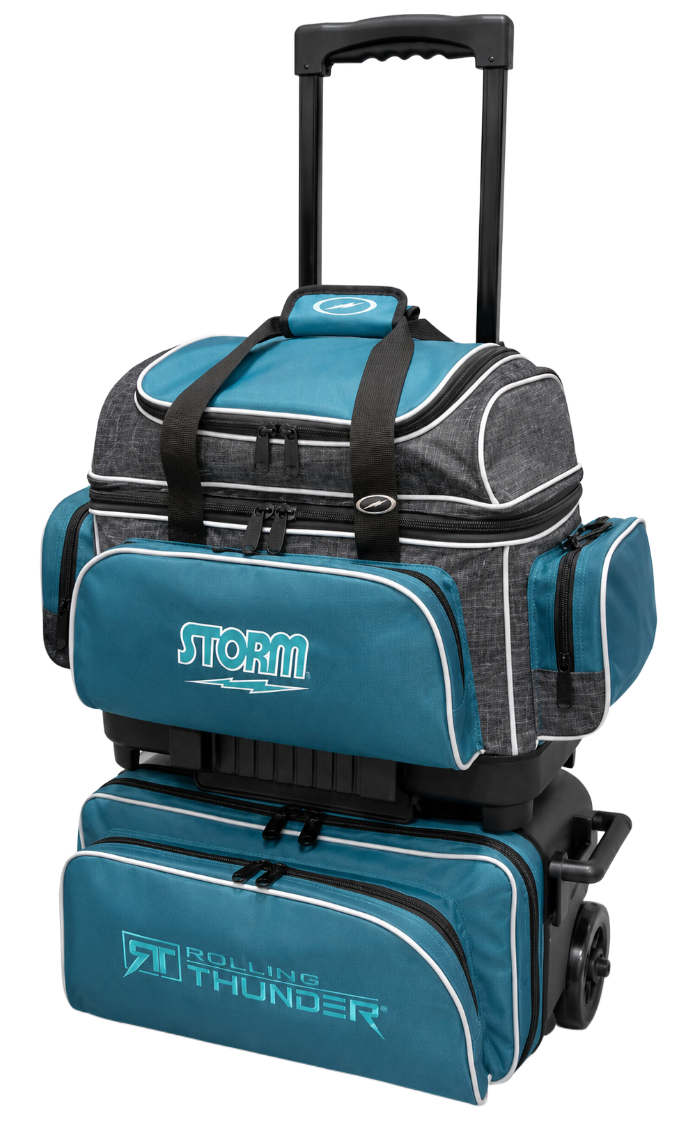 Storm Rolling Thunder 4 Ball Triple Roller Steel Blue/Black Bowling Bag