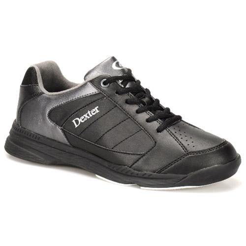Dexter Ricky IV Black/Alloy Bowling Shoes DexLite outsole w/ defined rubber horseshoe heel Soft durable man-made PU (not PVC) upper Fully fabric-lined with padded tongue and collar Lace to toe upper pattern for a custom fit Defined rubber horseshoe heel Molded removable blown EVA footbed S8 microfiber slide soles on both shoes