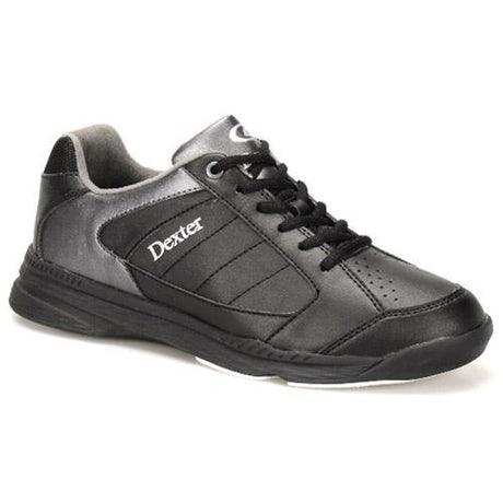 Dexter Ricky IV Black/Alloy Bowling Shoes DexLite outsole w/ defined rubber horseshoe heel Soft durable man-made PU (not PVC) upper Fully fabric-lined with padded tongue and collar Lace to toe upper pattern for a custom fit Defined rubber horseshoe heel Molded removable blown EVA footbed S8 microfiber slide soles on both shoes
