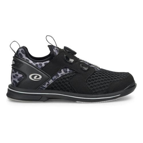 Dexter Pro BOA Black/Leopard Bowling Shoes Dex-Lite Pro Outsole  Pro-lite interchangeable outsole  BOA Fit System - disc lacing  Speed grove raised rubber heel  Aero Spacer Mesh breathable upper  Removable blown EVA footbed  Fixed Aero-Traction push off sole
