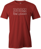 hammer-doom-raw-hammer retro vintage bowling ball logo tee shirt bowler tshirt