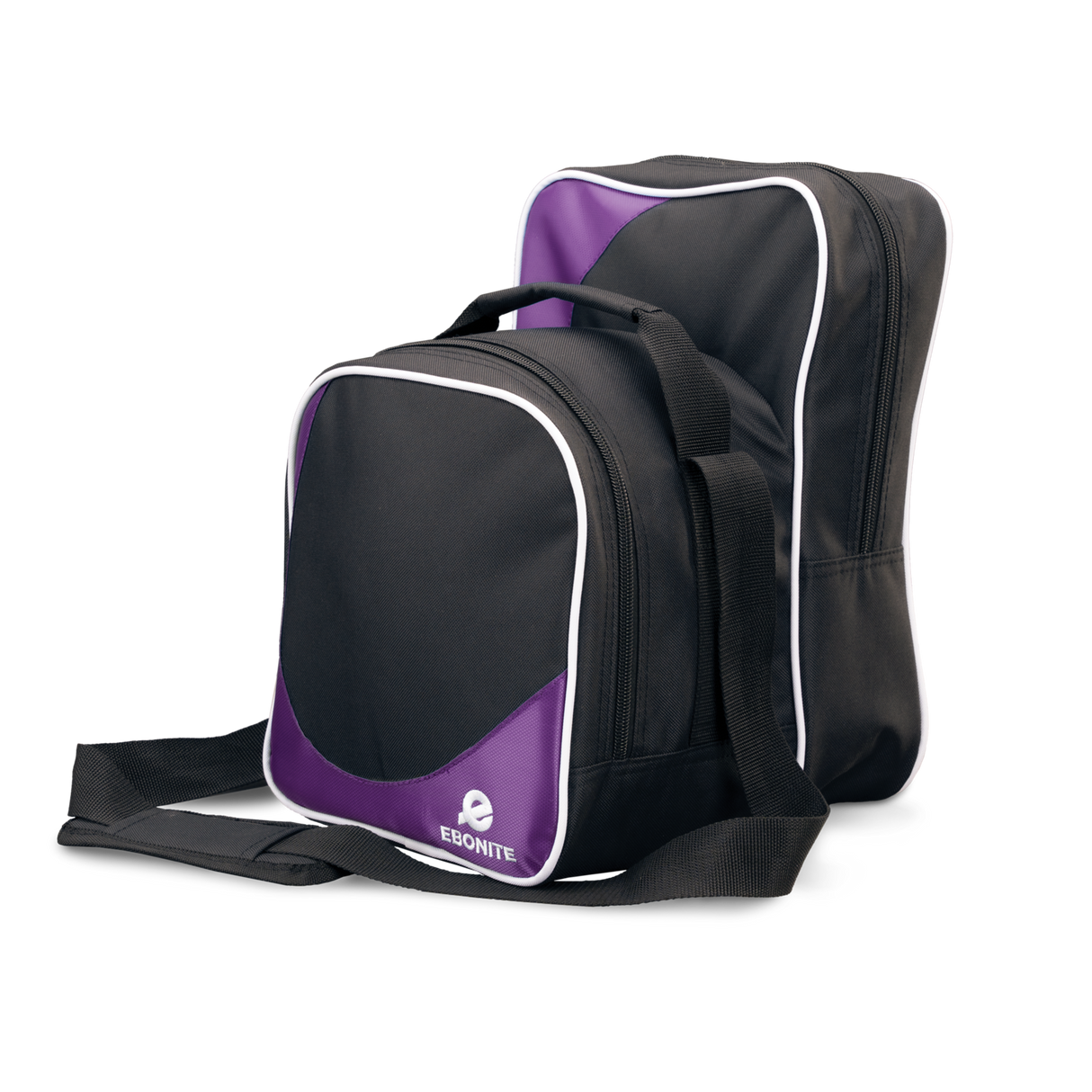 purple ebonite bag single tote over the shoulder carry on airport