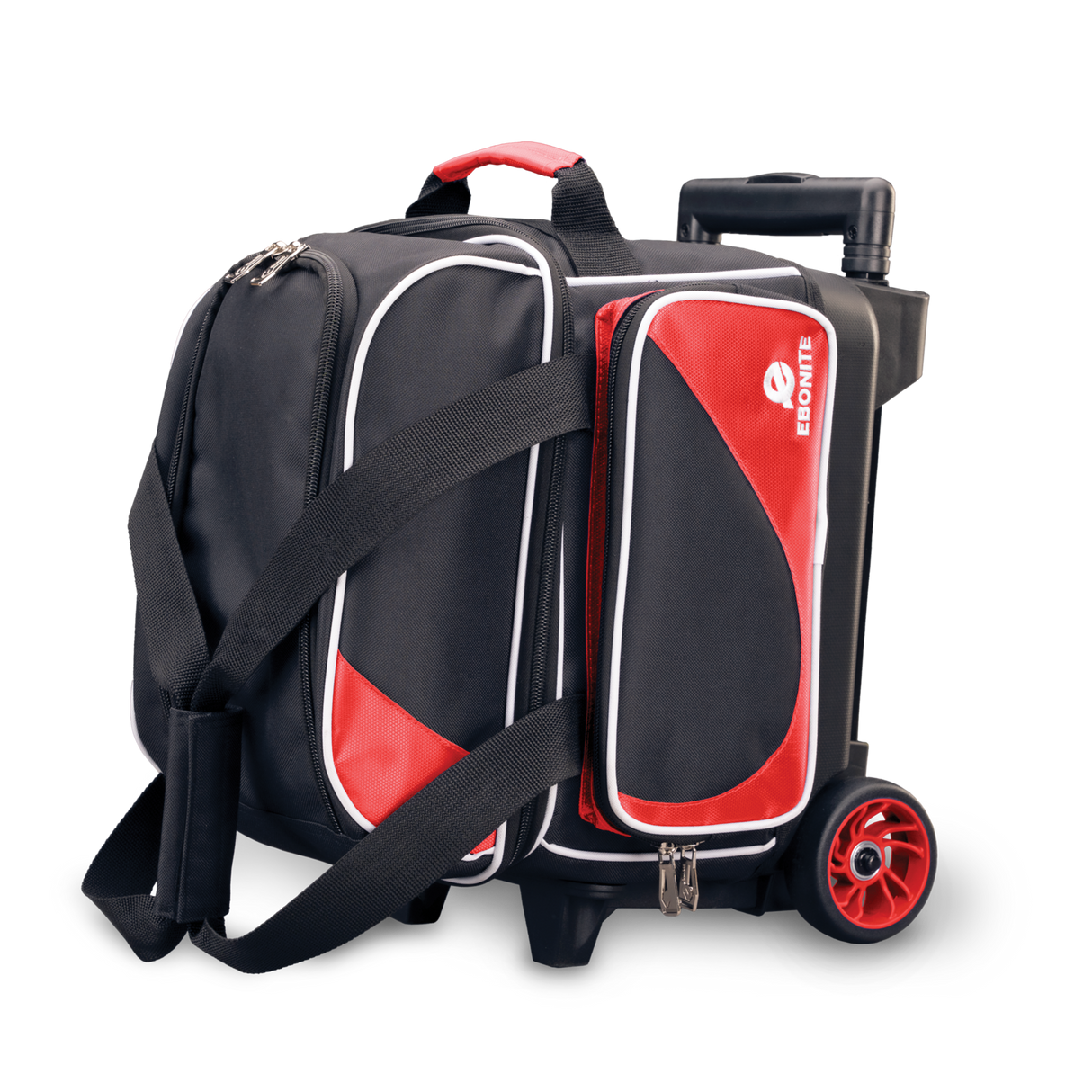 ebonite red bowling bag single roller tournament league bag
