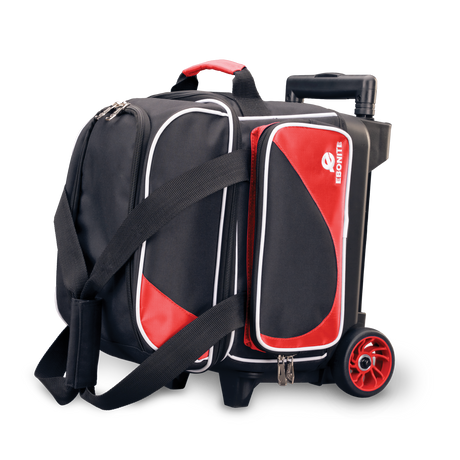ebonite red bowling bag single roller tournament league bag