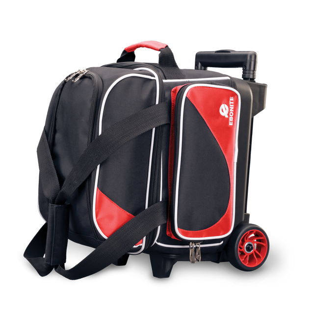 ebonite red bowling bag single roller tournament league bag