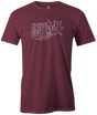 bowling columbia 300 bowling ball retro flipside wow maroon t-shirt tee shirt