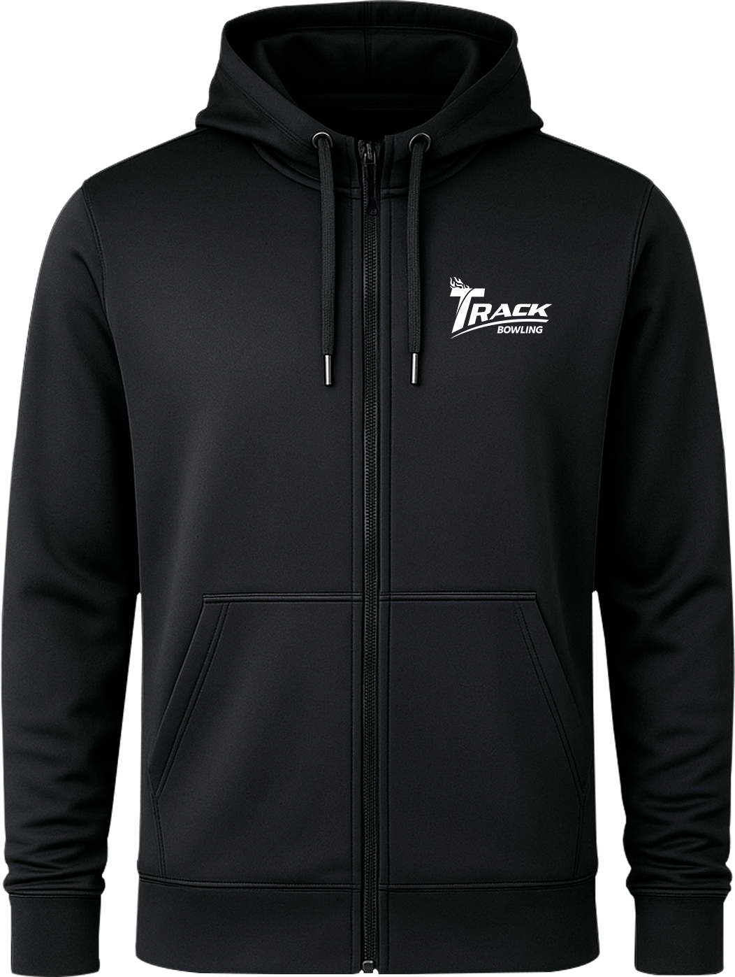 Track White Full Zip Hoodie