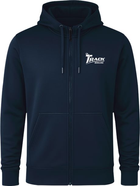 Track White Full Zip Hoodie