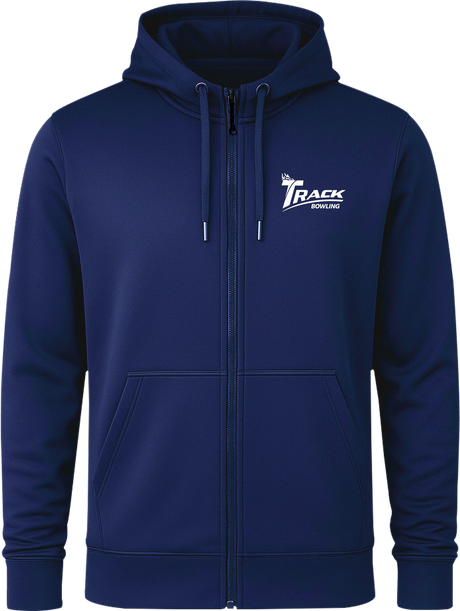 Track White Full Zip Hoodie