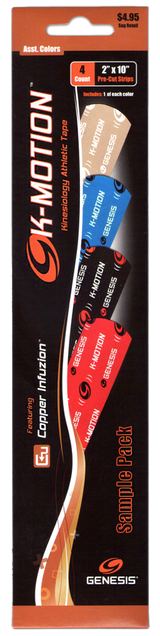 Genesis K-Motion Tape Precut Sample Assortment Pack (4/pk)