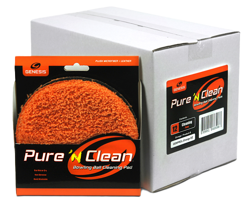 Genesis Pure N Clean Orange/Gray Bowling ball shammy wipe cleaner