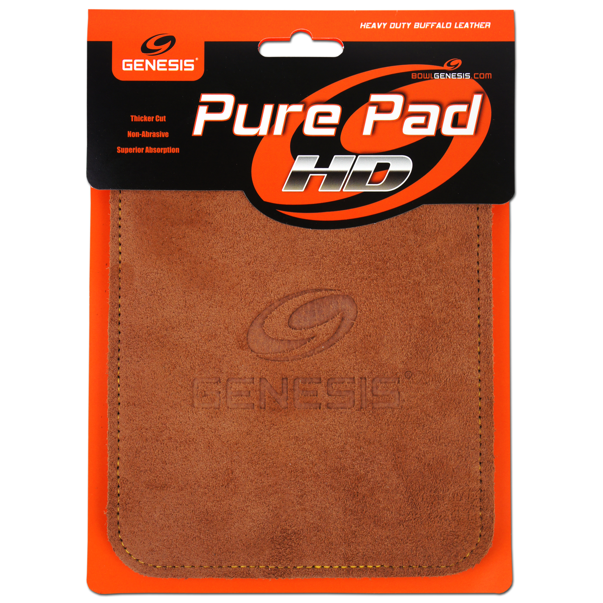 The Genesis Pure Pad™ HD is an all natural genuine buffalo leather ball wipe that is 50% thicker than our standard Pure Pads™. This heavy duty pad will barely break a sweat where others just push the oil around and make you think your ball is clean.