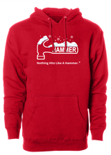 Hammer Holiday Hoodie. Tis' the season for Christmas bowling tee shirts. Show your Merriness on and off the lanes with the ebonite bowling Holiday T-shirt!  ugly t-shirt comes in red and black colors. Show your holiday spirit with this shirt that helps you hook the ball at your office party or night out with your friends!  Bowling gift holiday gift guide. Tee-shirt gift. Christmas Tree