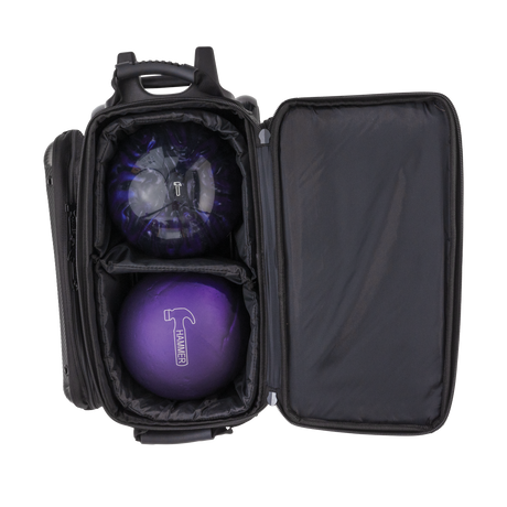 Hammer Carbon Shield 2 Ball Double Roller Bowling Bag suitcase league tournament play sale discount coupon online pba tour