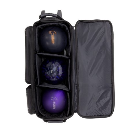 Hammer Carbon Shield 3 Ball Triple Roller Bowling Bag suitcase league tournament play sale discount coupon online pba tour