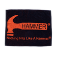 Hammer Loomed Towel. Woven Hammer logo design 100% cotton Machine washable Size: 17.5" x 23" (44.5 cm x 58.4 cm)