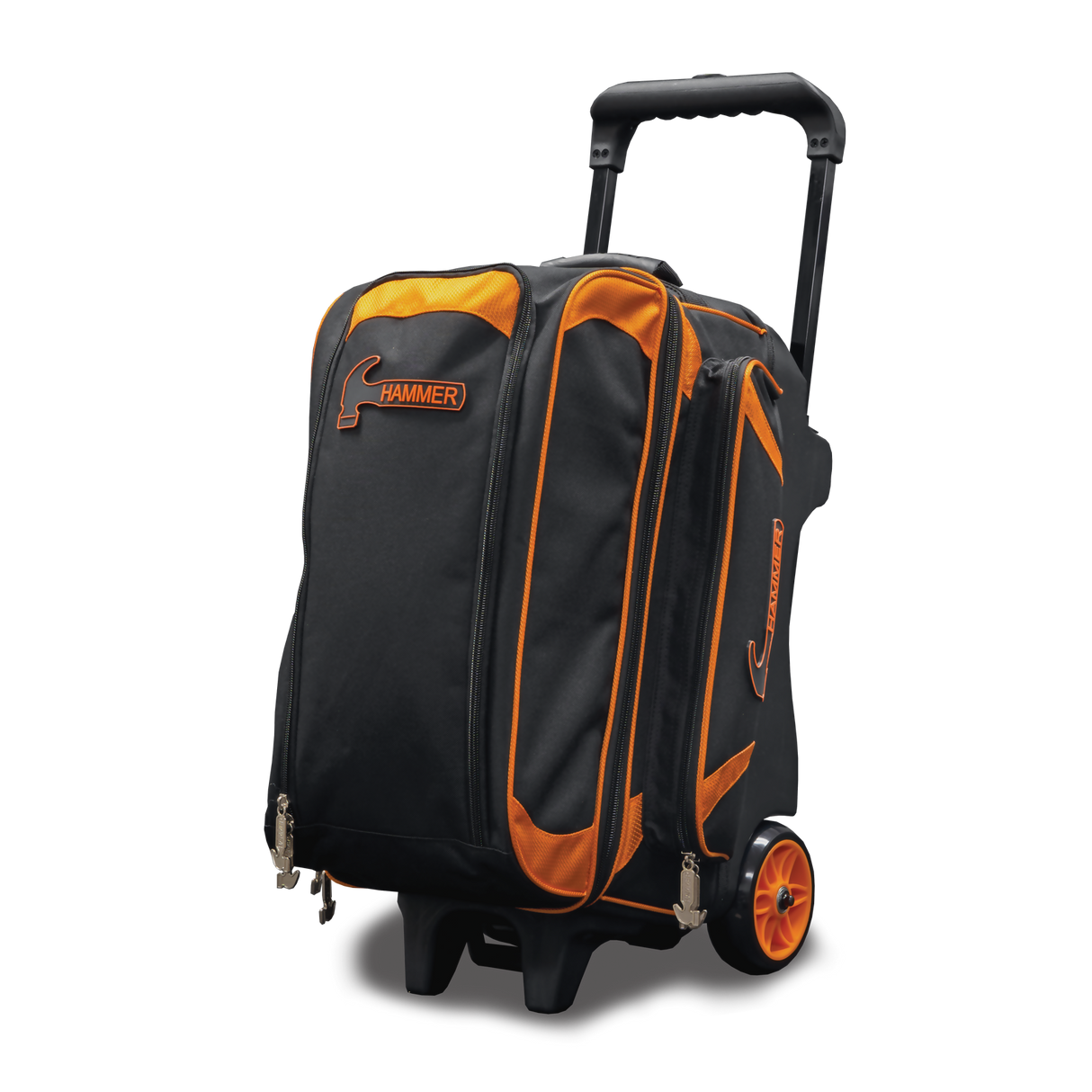 Hammer Premium Black/orange 2 Ball Double Roller Bowling Bag suitcase league tournament play sale discount coupon online pba tour