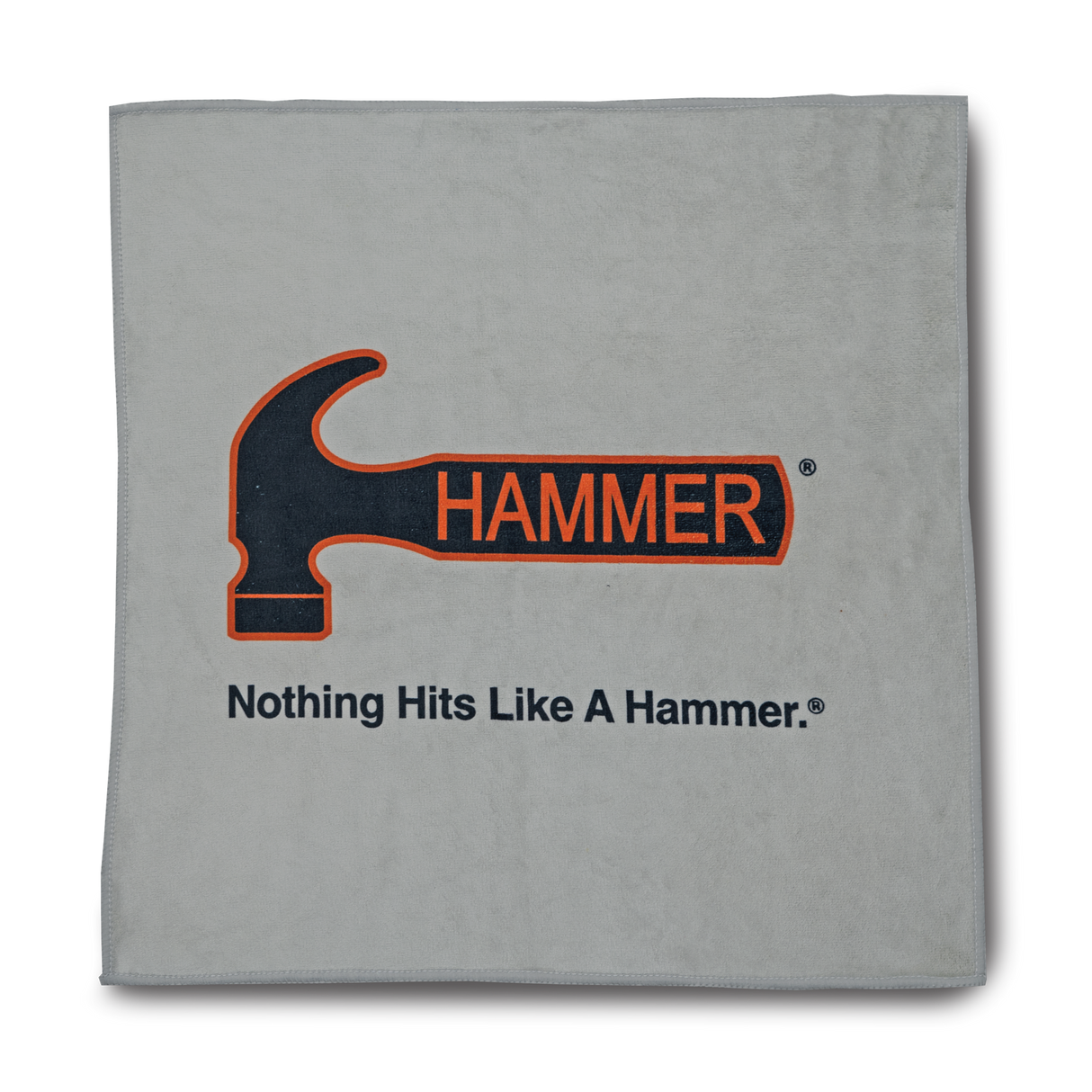 Hammer Premium Towel Grey. The premium towel is machine washable. It is recommended to use detergent only, no softeners or bleach and to tumble dry on low heat or no heat.  Easily absorbs oil from the ball surface Cleans ball surface effortlessly Can be used with liquid cleaners or polishes Recommended use after each shot Size: 13" x 13" (33 cm x 33 cm)