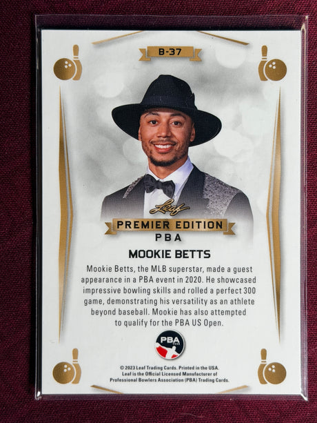 2023 Leaf PBA Trading Card Mookie Betts Emerald /10