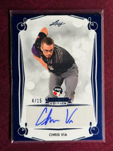 2023 Leaf PBA Trading Card Chris Via Blue Auto /15