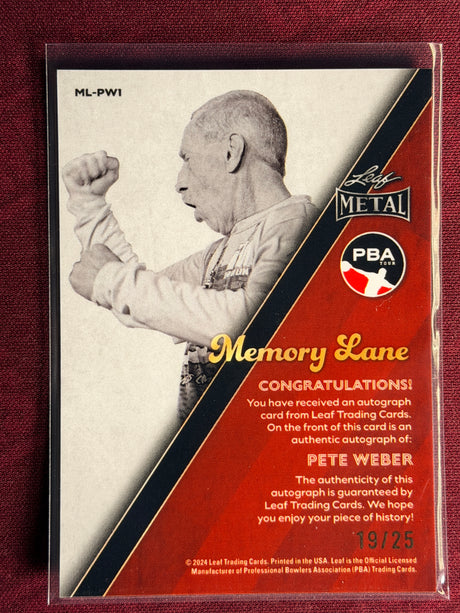 2024 Leaf Metal PBA Pete Weber Memory Lane PBA HOF 19/25