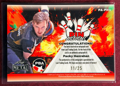2024 Leaf Metal PBA Packy Hanrahan Pin Action Blue 11/25